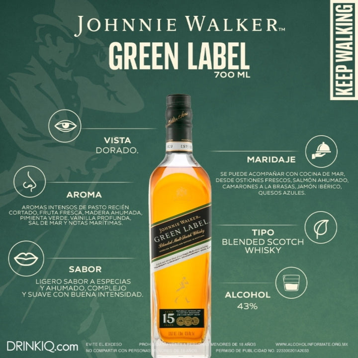 Whisky Johnnie Walker Green Label Blended Scotch 700 ml