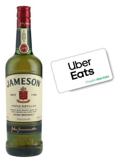 Whisky John Jameson Irlandes 700 ml + 1 Cupón de Uber Eats (REGALO EXCLUSIVO EN LÍNEA)