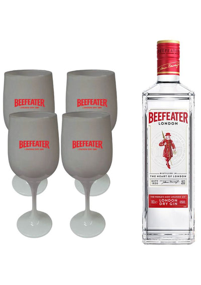 Ginebra Beefeater 750 mL + 4 copas  (REGALO EXCLUSIVO EN LÍNEA)