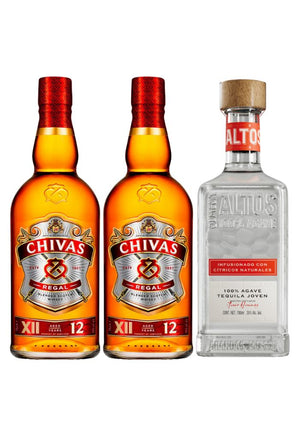 2 Whisky Chivas Regal 12 Años 750 ml + GRATIS 1 Botella de Tequila Altos Infusionado de 700 ml (REGALO EXCLUSIVO EN LÍNEA)