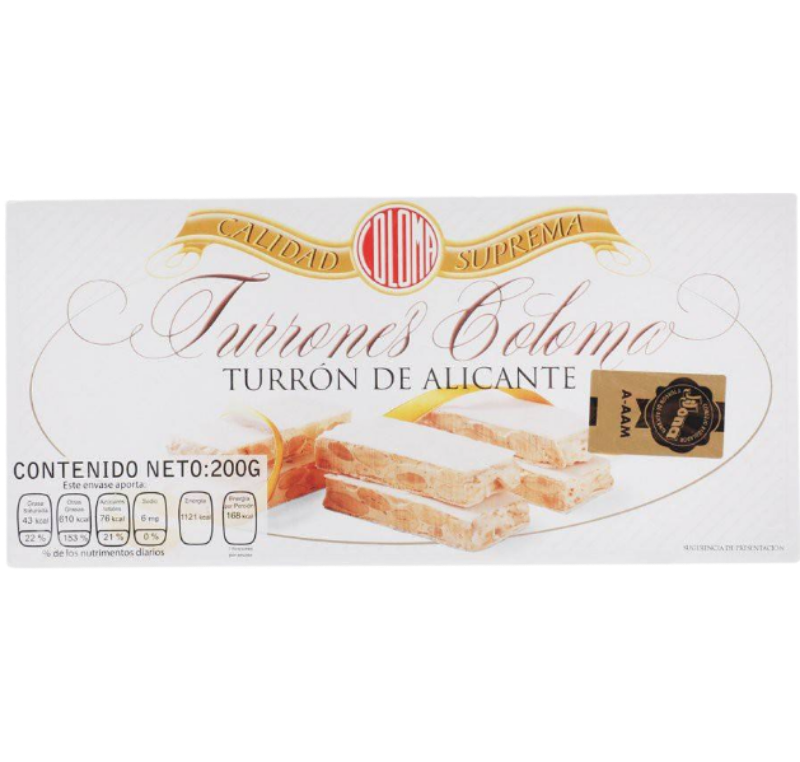 Turrón de Alicante Coloma 200 g