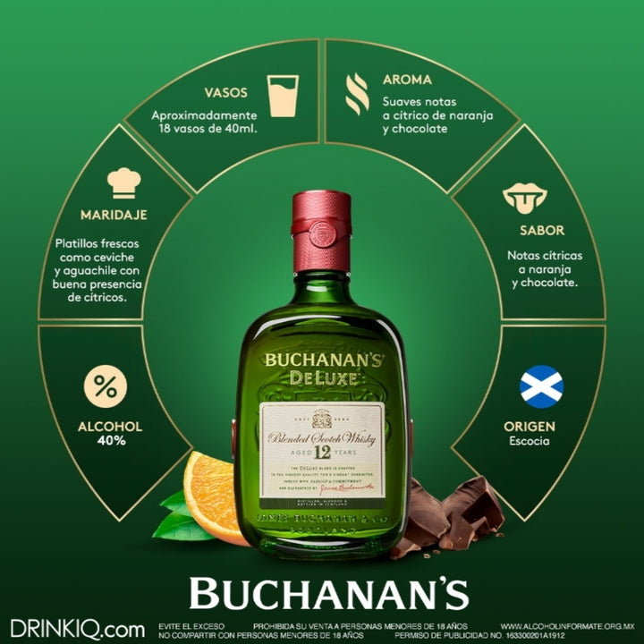 Whisky Buchanan's Deluxe 12 años Blended Scotch 1 L (OFERTA EXCLUSIVA EN LÍNEA)