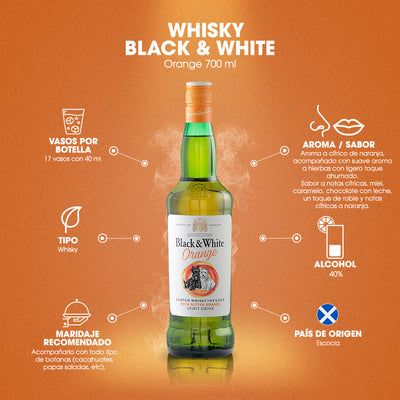 Whisky Black & White Orange Blended Scotch 700 ml