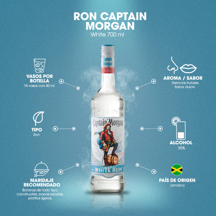 Ron Captain Morgan White 700 ml