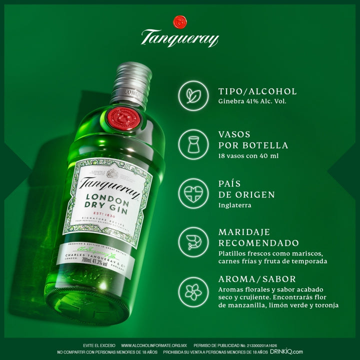 Ginebra Tanqueray London Dry Herbal 750 ml (OFERTA EXCLUSIVA EN LÍNEA)