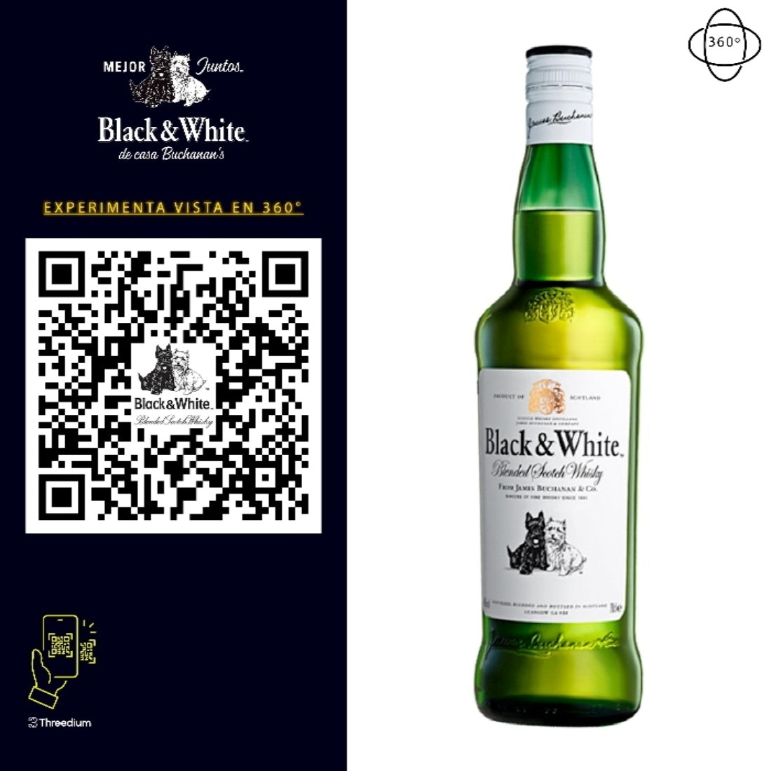Whisky Black & White Original Blended Scotch 700 ml (OFERTA EXCLUSIVA EN LÍNEA)