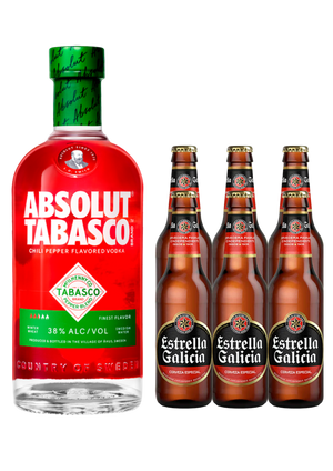 Vodka Absolut Tabasco 750 mL + Six Cerveza Estrella Galicia Especial 330 mL (OFERTA EXCLUSIVA EN LÍNEA)