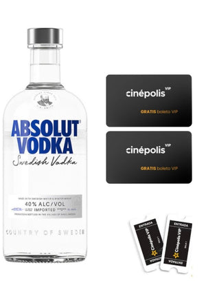 Vodka Absolut 750 mL + Tarjeta de Regalo Cinépolis (REGALO EXCLUSIVO EN LÍNEA)