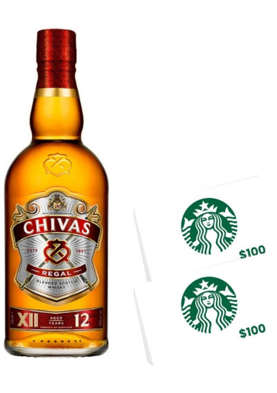 Whisky Chivas Regal 12 Años 750 mL + 2 Tarjetas de Regalo Starbucks (REGALO EXCLUSIVO EN LÍNEA)