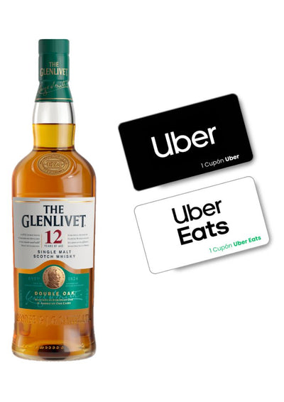 Whisky The Glenlivet 12 años 700 mL + 2 CUPONES UBER (REGALO EXCLUSIVO EN LÍNEA)