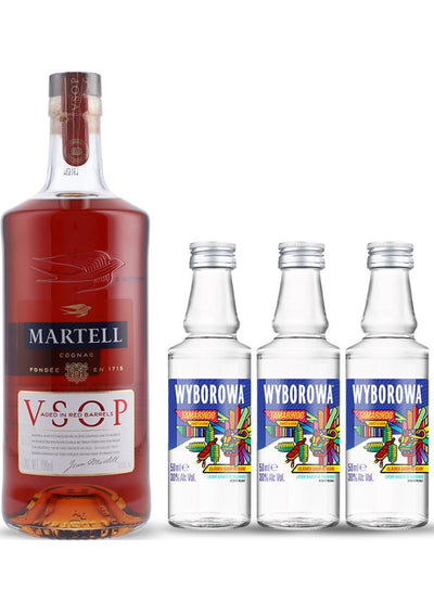 Cognac Martell V.S.O.P. 700 mL + 3 Vodka Wyborowa Tamarindo Mini 50 mL (REGALO EXCLUSIVO EN LÍNEA)