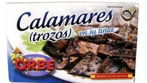 Calamares trozos en su tinta Orbe 110 g