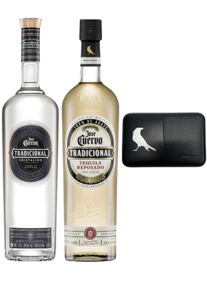 Tequila Cuervo Tradicional 695 mL + Tequila Cuervo Tradicional Cristalino 750 mL + Power Bank Negro