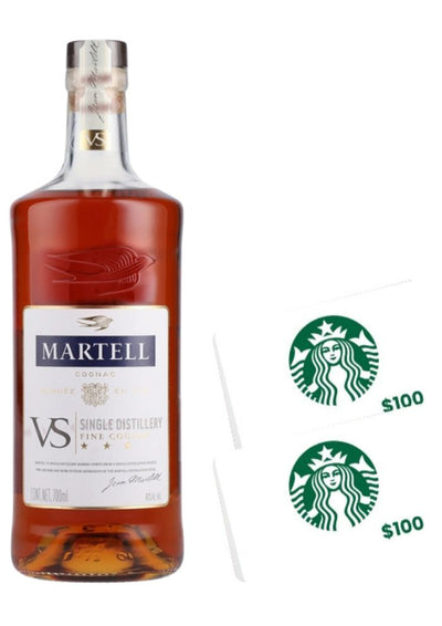 Cognac Martell V.S. 700 mL + 2 Tarjetas de regalo de starbucks (REGALO EXCLUSIVO EN LÍNEA)