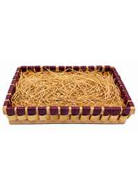 Canasta Rectangular Con Ribete Color Guinda