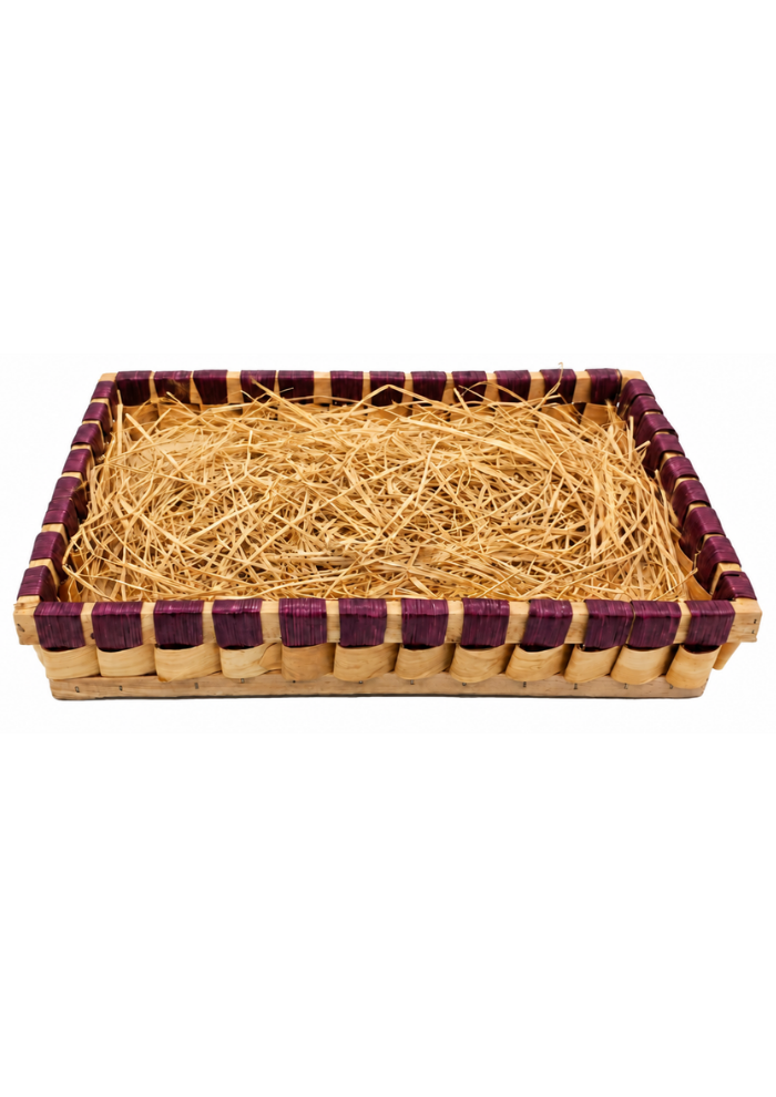 Canasta Rectangular Con Ribete Color Guinda