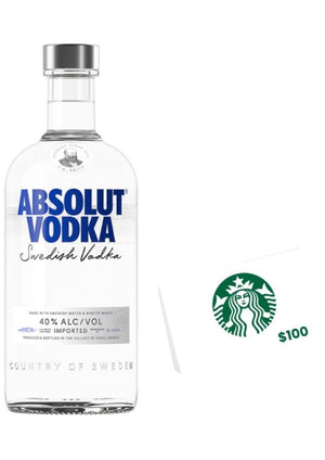 Vodka Absolut 750 mL + 1 Tarjeta de Regalo Starbucks (REGALO EXCLUSIVO EN LÍNEA)