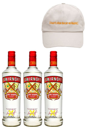 3 Vodka Smirnoff X1 Tamarindo 750 ml + Gorra Baige Atardecer En Aca (OFERTA EXCLUSIVA EN LÍNEA)