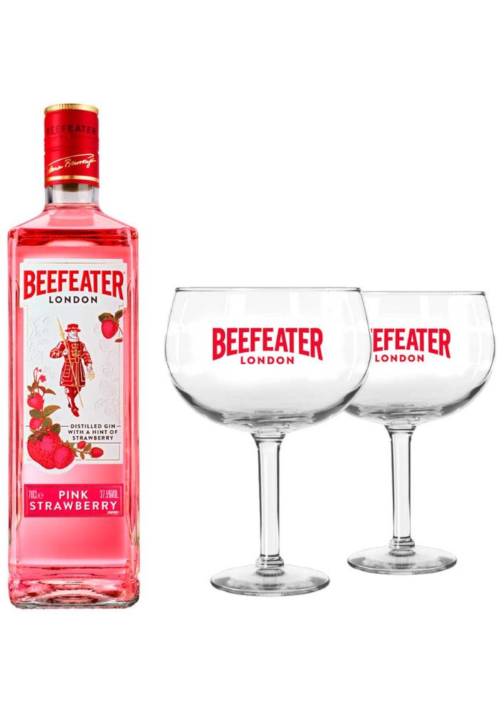 Ginebra Beefeater Pink 700 ml + 2 Copas de Regalo