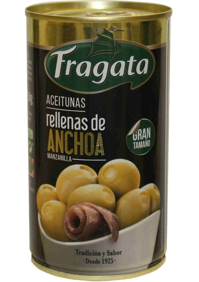 Aceitunas verdes rellenas de anchoa Fragata 350 g