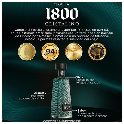 TEQUILA 1800 CRISTALINO AÑEJO 700 ML